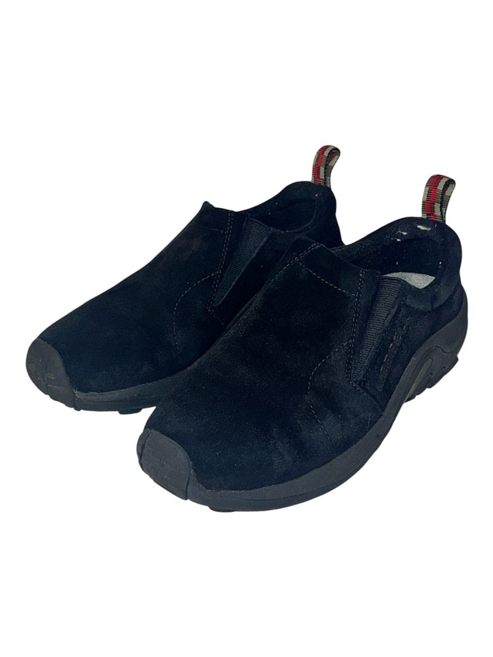 Womens Merrell Black Jungle Moccasin Suede Slip On Comfort Walking Shoe Size 7.5